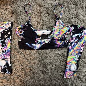 Liquid Trip Acid Wash top and arm sleeve